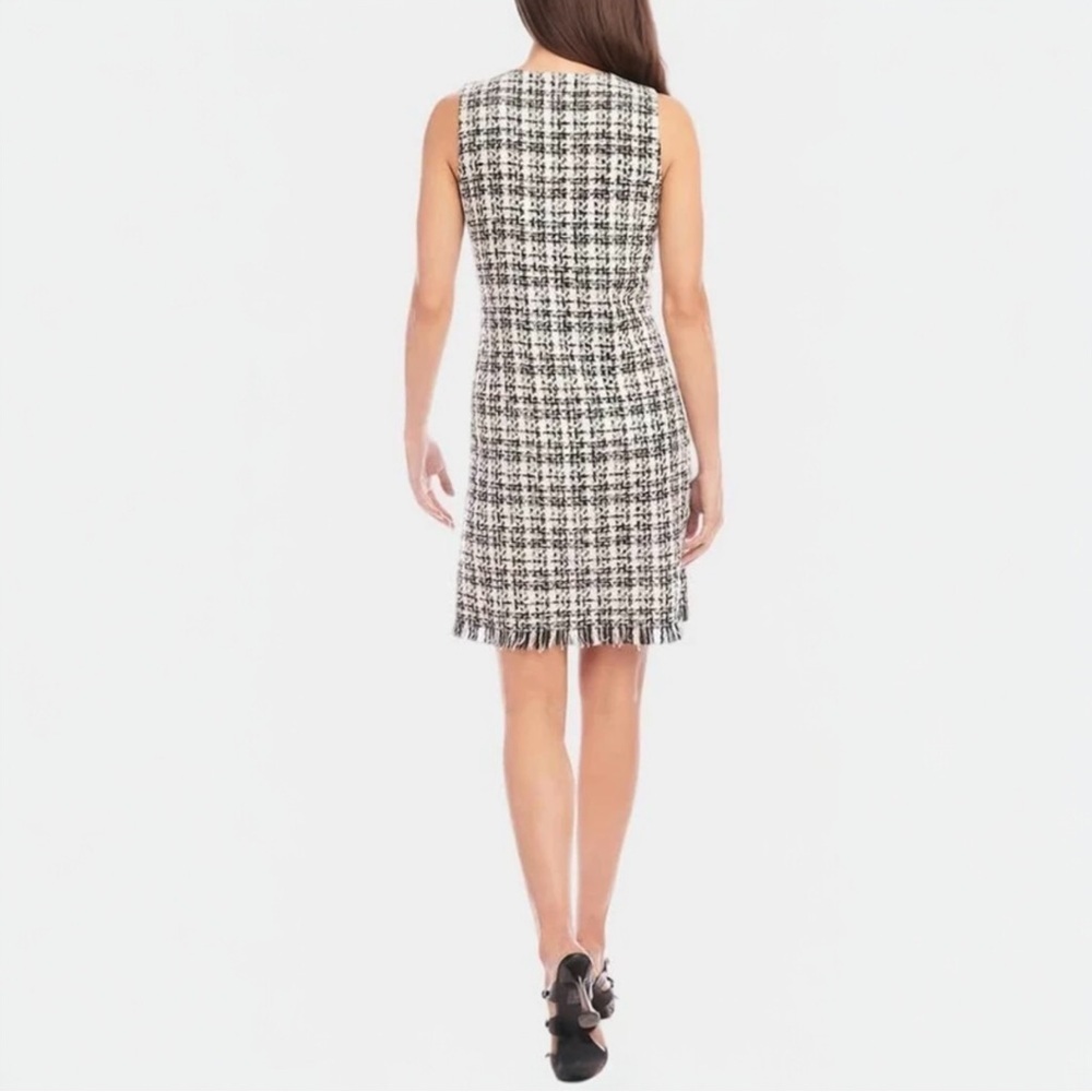 NWT Karen Kane Tweed Black and White Shift Dress Small - Picture 2 of 8